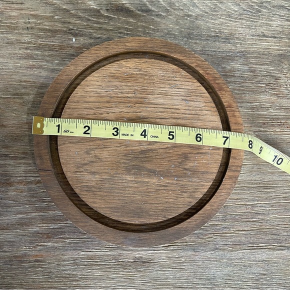 Vintage Teak Wood Dome Top Small Cake/ Cheese Dessert Plate/Serving Dish - Picture 6 of 7